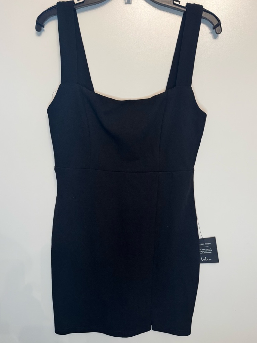 Lulu’s Black Mini Dress NWT Size Medium Square Neck Cocktail Party Graduation